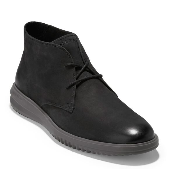 NWT Cole Haan Men's Grand+ Chukka Boot, Black Nubuck/Black, Size 9 - Picture 1 of 5
